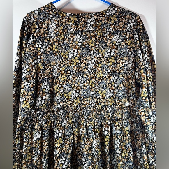 WOMEN’S ELLOS MULTICOLOR FLORAL EMPIRE DRESS RUFFLE HEM SIZE 18 - Picture 6 of 10